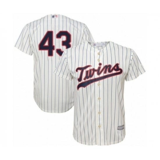 Men's Minnesota Twins #43 Lewis Thorpe Replica Cream Alternate Cool Base Baseball Player Jersey Men's Minnesota Twins #43 Lewis Thorpe Replica Cream Alternate Cool Base Baseball Player Jersey