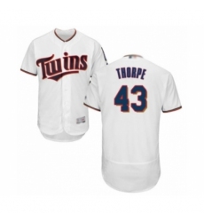Men's Minnesota Twins #43 Lewis Thorpe White Home Flex Base Authentic Collection Baseball Player Jersey Men's Minnesota Twins #43 Lewis Thorpe White Home Flex Base Authentic Collection Baseball Player Jersey