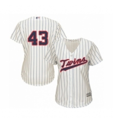 Women's Minnesota Twins #43 Lewis Thorpe Authentic Cream Alternate Cool Base Baseball Player Jersey