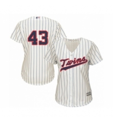 Women's Minnesota Twins #43 Lewis Thorpe Authentic Cream Alternate Cool Base Baseball Player Jersey Women's Minnesota Twins #43 Lewis Thorpe Authentic Cream Alternate Cool Base Baseball Player Jersey