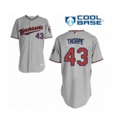 Youth Minnesota Twins #43 Lewis Thorpe Authentic Grey Road Cool Base Baseball Player Jersey Youth Minnesota Twins #43 Lewis Thorpe Authentic Grey Road Cool Base Baseball Player Jersey