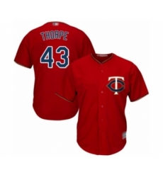 Youth Minnesota Twins #43 Lewis Thorpe Authentic Scarlet Alternate Cool Base Baseball Player Jersey Youth Minnesota Twins #43 Lewis Thorpe Authentic Scarlet Alternate Cool Base Baseball Player Jersey