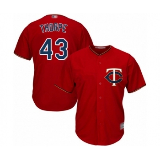 Youth Minnesota Twins #43 Lewis Thorpe Authentic Scarlet Alternate Cool Base Baseball Player Jersey Youth Minnesota Twins #43 Lewis Thorpe Authentic Scarlet Alternate Cool Base Baseball Player Jersey