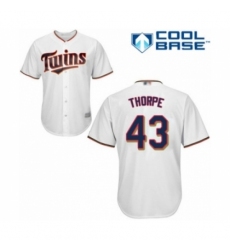 Youth Minnesota Twins #43 Lewis Thorpe Authentic White Home Cool Base Baseball Player Jersey Youth Minnesota Twins #43 Lewis Thorpe Authentic White Home Cool Base Baseball Player Jersey