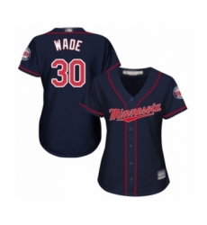 Women's Minnesota Twins #30 LaMonte Wade Authentic Navy Blue Alternate Road Cool Base Baseball Player Jersey
