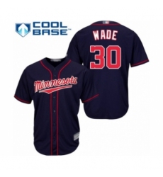 Youth Minnesota Twins #30 LaMonte Wade Authentic Navy Blue Alternate Road Cool Base Baseball Player Jersey