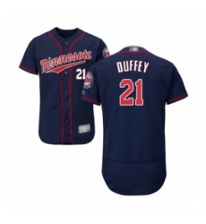 Men's Minnesota Twins #21 Tyler Duffey Authentic Navy Blue Alternate Flex Base Authentic Collection Baseball Player Jersey
