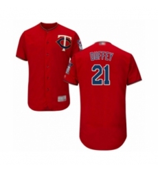 Men's Minnesota Twins #21 Tyler Duffey Authentic Scarlet Alternate Flex Base Authentic Collection Baseball Player Jersey