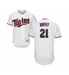 Men's Minnesota Twins #21 Tyler Duffey White Home Flex Base Authentic Collection Baseball Player Jersey