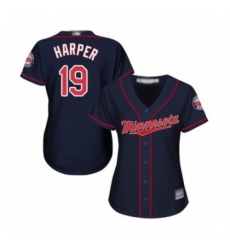 Women's Minnesota Twins #19 Ryne Harper Authentic Navy Blue Alternate Road Cool Base Baseball Player Jersey Women's Minnesota Twins #19 Ryne Harper Authentic Navy Blue Alternate Road Cool Base Baseball Player Jersey