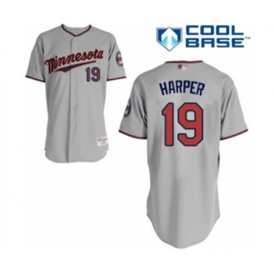 Youth Minnesota Twins #19 Ryne Harper Authentic Grey Road Cool Base Baseball Player Jersey Youth Minnesota Twins #19 Ryne Harper Authentic Grey Road Cool Base Baseball Player Jersey