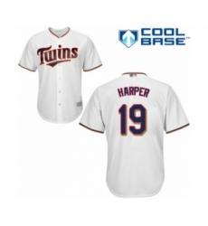 Youth Minnesota Twins #19 Ryne Harper Authentic White Home Cool Base Baseball Player Jersey