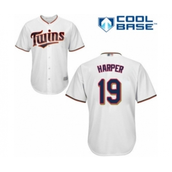 Youth Minnesota Twins #19 Ryne Harper Authentic White Home Cool Base Baseball Player Jersey Youth Minnesota Twins #19 Ryne Harper Authentic White Home Cool Base Baseball Player Jersey