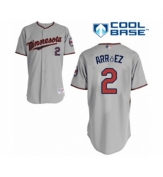 Men's Minnesota Twins #2 Luis Arraez Authentic Grey Road Cool Base Baseball Player Jersey