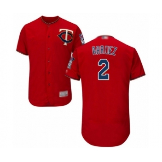 Men's Minnesota Twins #2 Luis Arraez Authentic Scarlet Alternate Flex Base Authentic Collection Baseball Player Jersey Men's Minnesota Twins #2 Luis Arraez Authentic Scarlet Alternate Flex Base Authentic Collection Baseball Player Jersey