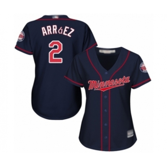 Women's Minnesota Twins #2 Luis Arraez Authentic Navy Blue Alternate Road Cool Base Baseball Player Jersey Women's Minnesota Twins #2 Luis Arraez Authentic Navy Blue Alternate Road Cool Base Baseball Player Jersey