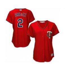 Women's Minnesota Twins #2 Luis Arraez Authentic Scarlet Alternate Cool Base Baseball Player Jersey