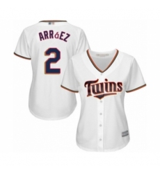 Women's Minnesota Twins #2 Luis Arraez Authentic White Home Cool Base Baseball Player Jersey