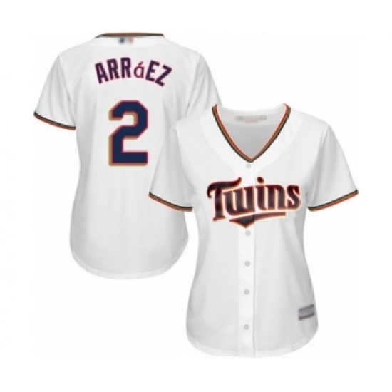 Women's Minnesota Twins #2 Luis Arraez Authentic White Home Cool Base Baseball Player Jersey Women's Minnesota Twins #2 Luis Arraez Authentic White Home Cool Base Baseball Player Jersey