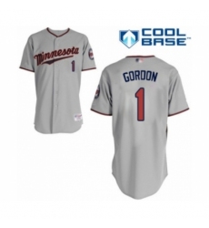 Men's Minnesota Twins #1 Nick Gordon Authentic Grey Road Cool Base Baseball Player Jersey