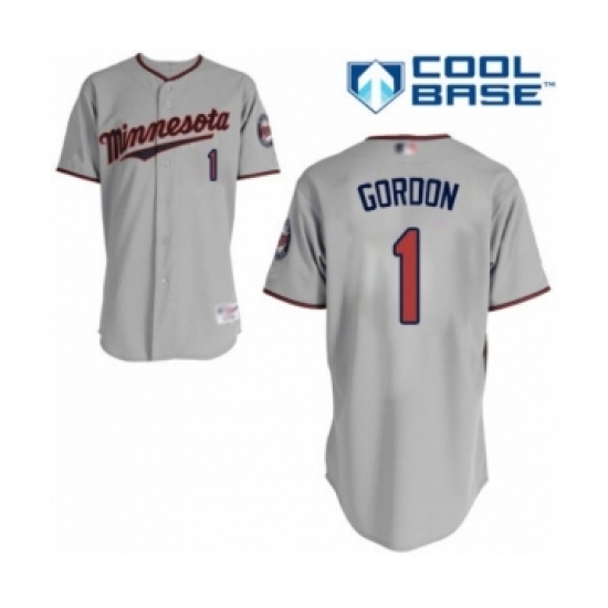 Men's Minnesota Twins #1 Nick Gordon Authentic Grey Road Cool Base Baseball Player Jersey Men's Minnesota Twins #1 Nick Gordon Authentic Grey Road Cool Base Baseball Player Jersey