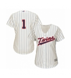 Women's Minnesota Twins #1 Nick Gordon Authentic Cream Alternate Cool Base Baseball Player Jersey