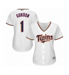 Women's Minnesota Twins #1 Nick Gordon Authentic White Home Cool Base Baseball Player Jersey