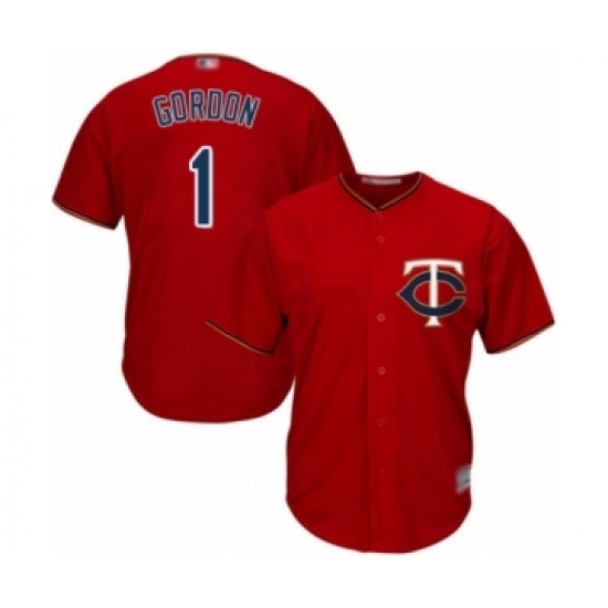 Youth Minnesota Twins #1 Nick Gordon Authentic Scarlet Alternate Cool Base Baseball Player Jersey Youth Minnesota Twins #1 Nick Gordon Authentic Scarlet Alternate Cool Base Baseball Player Jersey