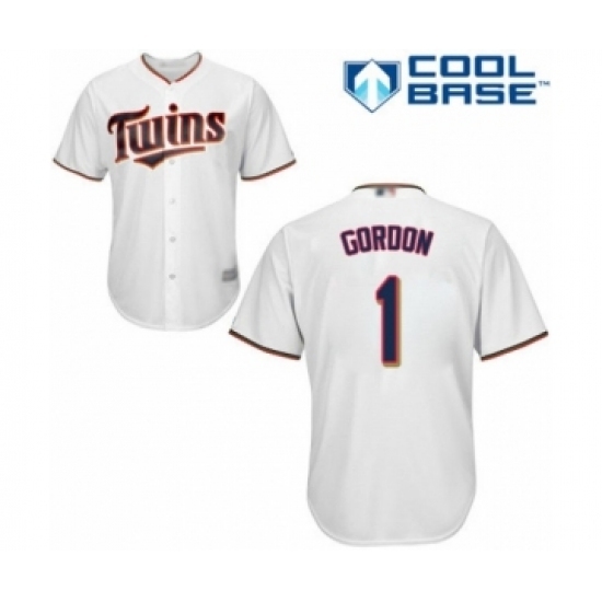 Youth Minnesota Twins #1 Nick Gordon Authentic White Home Cool Base Baseball Player Jersey Youth Minnesota Twins #1 Nick Gordon Authentic White Home Cool Base Baseball Player Jersey