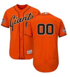 Men's San Francisco Giants Majestic Orange Alternate On-Field 60th Season Patch Flex Base Custom Jersey