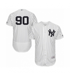 Men's New York Yankees #90 Thairo Estrada White Home Flex Base Authentic Collection Baseball Player Jersey Men's New York Yankees #90 Thairo Estrada White Home Flex Base Authentic Collection Baseball Player Jersey