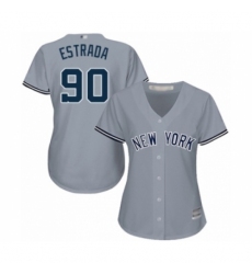 Women's New York Yankees #90 Thairo Estrada Authentic Grey Road Baseball Player Jersey Women's New York Yankees #90 Thairo Estrada Authentic Grey Road Baseball Player Jersey