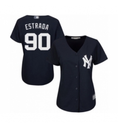 Women's New York Yankees #90 Thairo Estrada Authentic Navy Blue Alternate Baseball Player Jersey