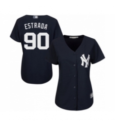 Women's New York Yankees #90 Thairo Estrada Authentic Navy Blue Alternate Baseball Player Jersey Women's New York Yankees #90 Thairo Estrada Authentic Navy Blue Alternate Baseball Player Jersey
