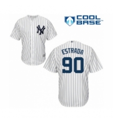 Youth New York Yankees #90 Thairo Estrada Authentic White Home Baseball Player Jersey