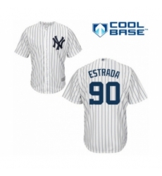 Youth New York Yankees #90 Thairo Estrada Authentic White Home Baseball Player Jersey Youth New York Yankees #90 Thairo Estrada Authentic White Home Baseball Player Jersey
