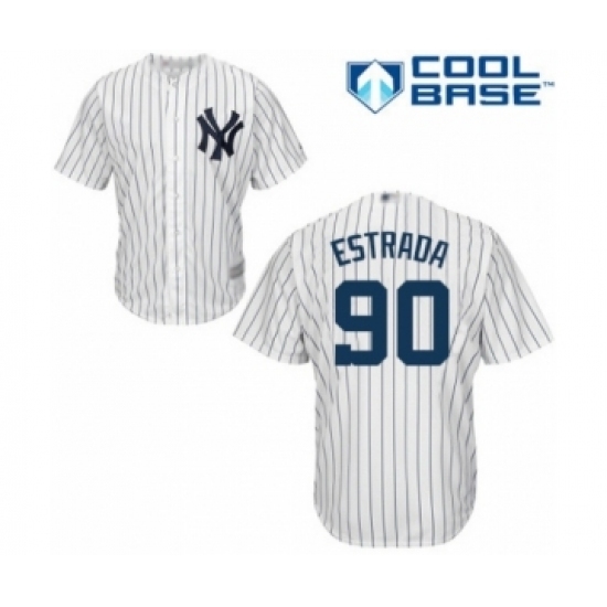 Youth New York Yankees #90 Thairo Estrada Authentic White Home Baseball Player Jersey Youth New York Yankees #90 Thairo Estrada Authentic White Home Baseball Player Jersey