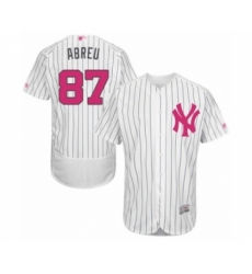 Men's New York Yankees #87 Albert Abreu Authentic White 2016 Mother's Day Fashion Flex Base Baseball Player Jersey Men's New York Yankees #87 Albert Abreu Authentic White 2016 Mother's Day Fashion Flex Base Baseball Player Jersey