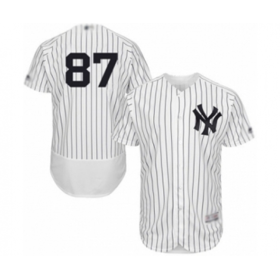 Men's New York Yankees #87 Albert Abreu White Home Flex Base Authentic Collection Baseball Player Jersey Men's New York Yankees #87 Albert Abreu White Home Flex Base Authentic Collection Baseball Player Jersey