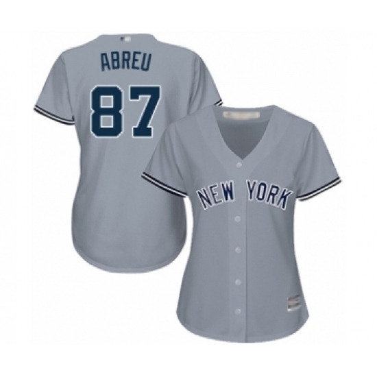 Women's New York Yankees #87 Albert Abreu Authentic Grey Road Baseball Player Jersey Women's New York Yankees #87 Albert Abreu Authentic Grey Road Baseball Player Jersey