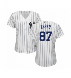 Women's New York Yankees #87 Albert Abreu Authentic White Home Baseball Player Jersey Women's New York Yankees #87 Albert Abreu Authentic White Home Baseball Player Jersey