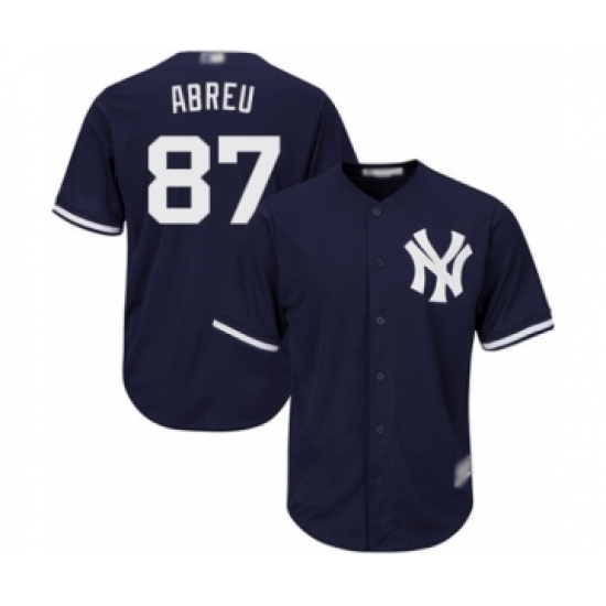 Youth New York Yankees #87 Albert Abreu Authentic Navy Blue Alternate Baseball Player Jersey Youth New York Yankees #87 Albert Abreu Authentic Navy Blue Alternate Baseball Player Jersey