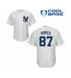 Youth New York Yankees #87 Albert Abreu Authentic White Home Baseball Player Jersey Youth New York Yankees #87 Albert Abreu Authentic White Home Baseball Player Jersey