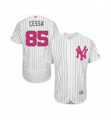 Men's New York Yankees #85 Luis Cessa Authentic White 2016 Mother's Day Fashion Flex Base Baseball Player Jersey