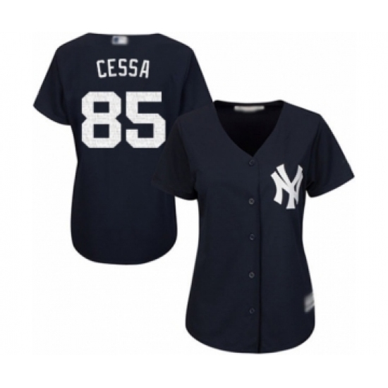 Women's New York Yankees #85 Luis Cessa Authentic Navy Blue Alternate Baseball Player Jersey Women's New York Yankees #85 Luis Cessa Authentic Navy Blue Alternate Baseball Player Jersey