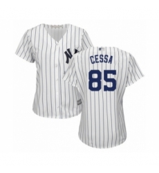Women's New York Yankees #85 Luis Cessa Authentic White Home Baseball Player Jersey