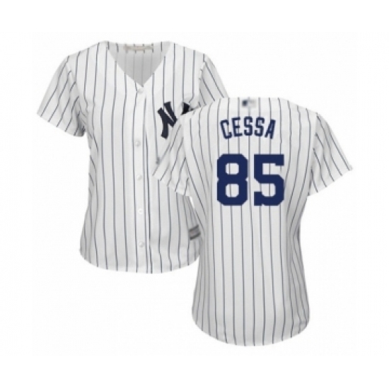 Women's New York Yankees #85 Luis Cessa Authentic White Home Baseball Player Jersey Women's New York Yankees #85 Luis Cessa Authentic White Home Baseball Player Jersey