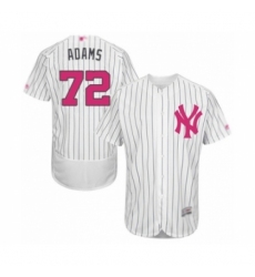 Men's New York Yankees #72 Chance Adams Authentic White 2016 Mother's Day Fashion Flex Base Baseball Player Jersey Men's New York Yankees #72 Chance Adams Authentic White 2016 Mother's Day Fashion Flex Base Baseball Player Jersey