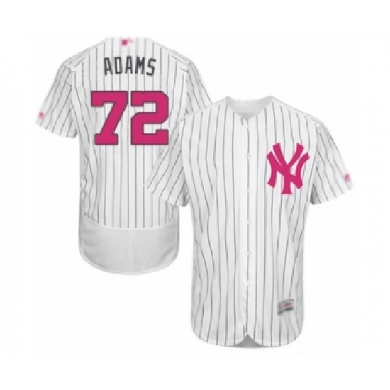 Men's New York Yankees #72 Chance Adams Authentic White 2016 Mother's Day Fashion Flex Base Baseball Player Jersey Men's New York Yankees #72 Chance Adams Authentic White 2016 Mother's Day Fashion Flex Base Baseball Player Jersey