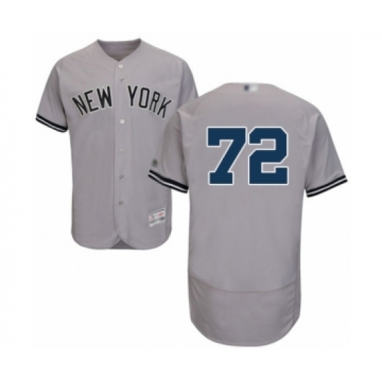 Men's New York Yankees #72 Chance Adams Grey Road Flex Base Authentic Collection Baseball Player Jersey Men's New York Yankees #72 Chance Adams Grey Road Flex Base Authentic Collection Baseball Player Jersey